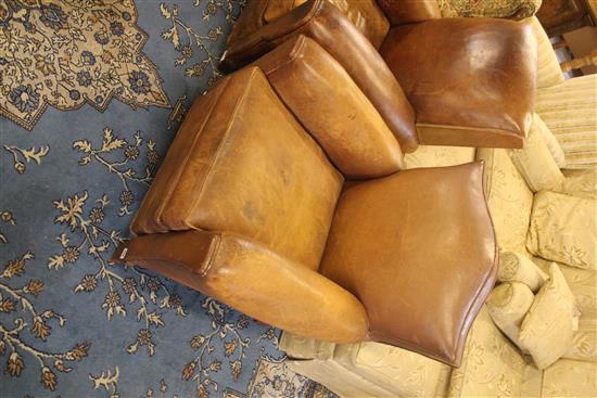 Leather club armchair